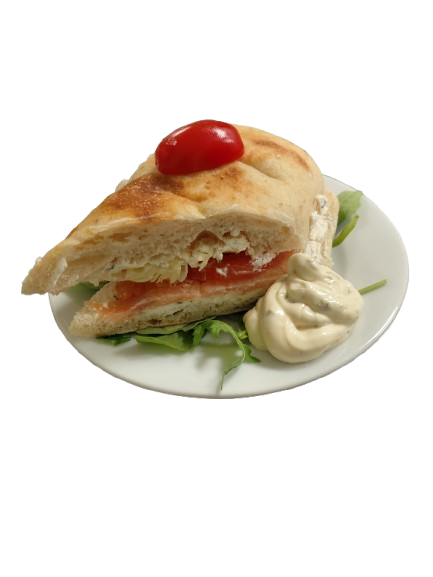 Mini focaccia saumon
